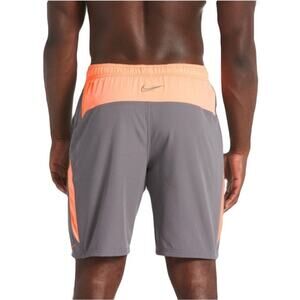 NWOT NIKE Shorts Swim Trunks L Contend-2.0 9”In Volley Gunsmoke Orange-Grey